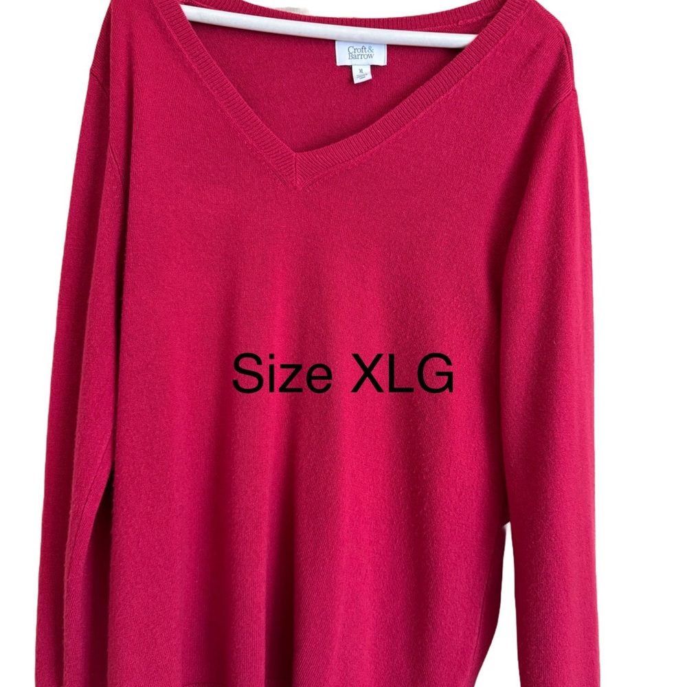 Vibrant Fuchsia V-Neck Sweater